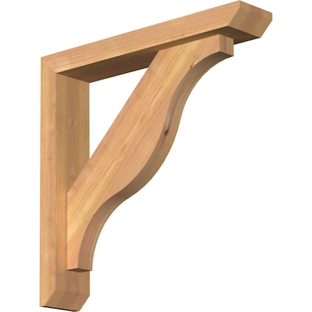 Ekena Millwork Funston Slat Smooth Bracket w/ Offset Brace, Western Red Cedar, 3 1/2"W x 18"D x 18"H BKT0402X18X18FST06SWR